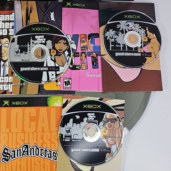 Grand Theft Auto Trilogy (Microsoft Xbox, 2005) 3 Posters Manuals And CDs Tested - Picture 2 of 16